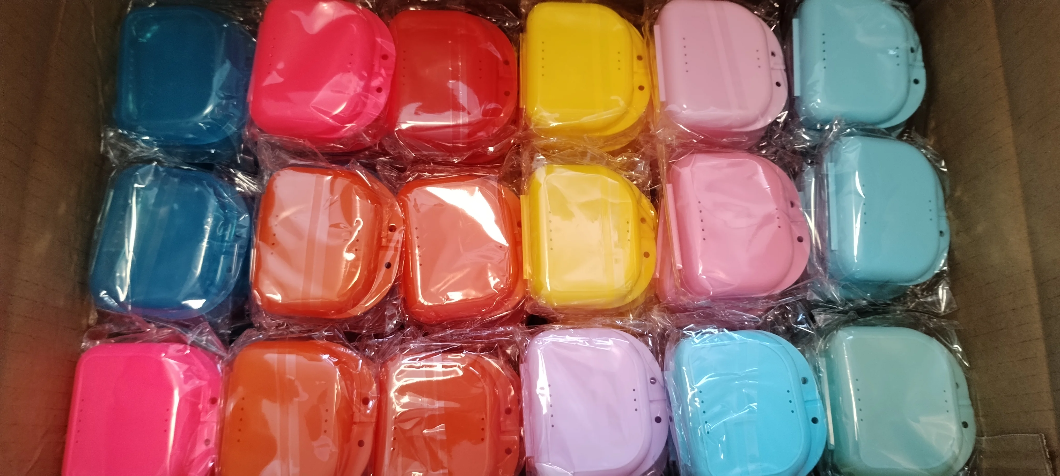 

50 Pieces Denture Storage Box Partial Denture Case Orthodontic Prosthesis Teeth Container Boxes Dental Retainer