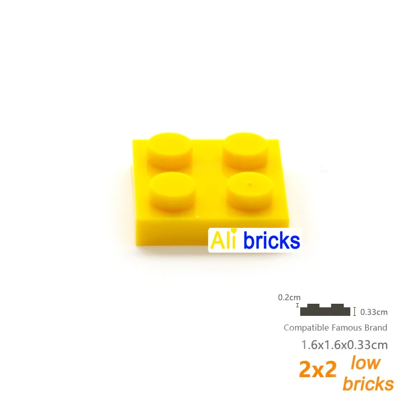 60pcs/lot Bulk Blocks Building Bricks Thin 2X2 Educational Assemblage Construction Toys for Children Size Compatible With 3022