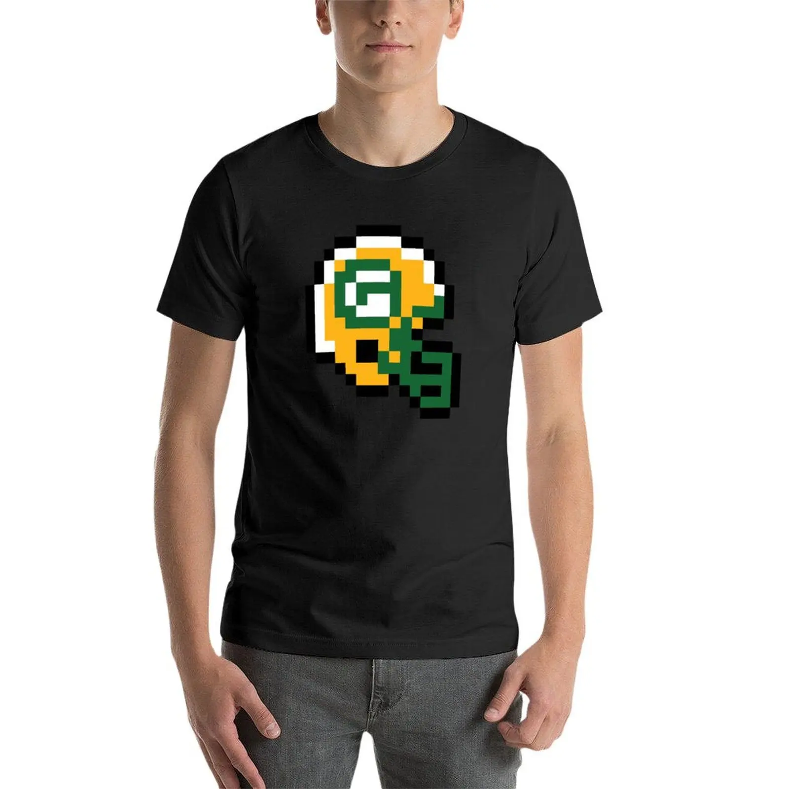 Green Bay Packers (8-bit Football Helmet Only) T-Shirt quick drying mens graphic t-shirts hip hop