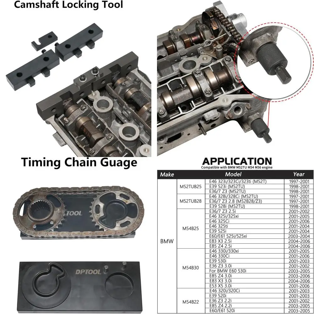 

DPTOOL Double Vanos двойной распределительный вал, набор инструментов для блокировки синхронизации, совместимый с BMW M52 M52TU M54 M56