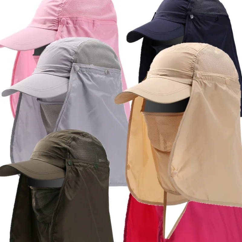 

Outdoor Sport Hiking Camping Visor Hat UV Protection Face Neck Cover Fishing Sun Protcet Cap Quick-drying cap