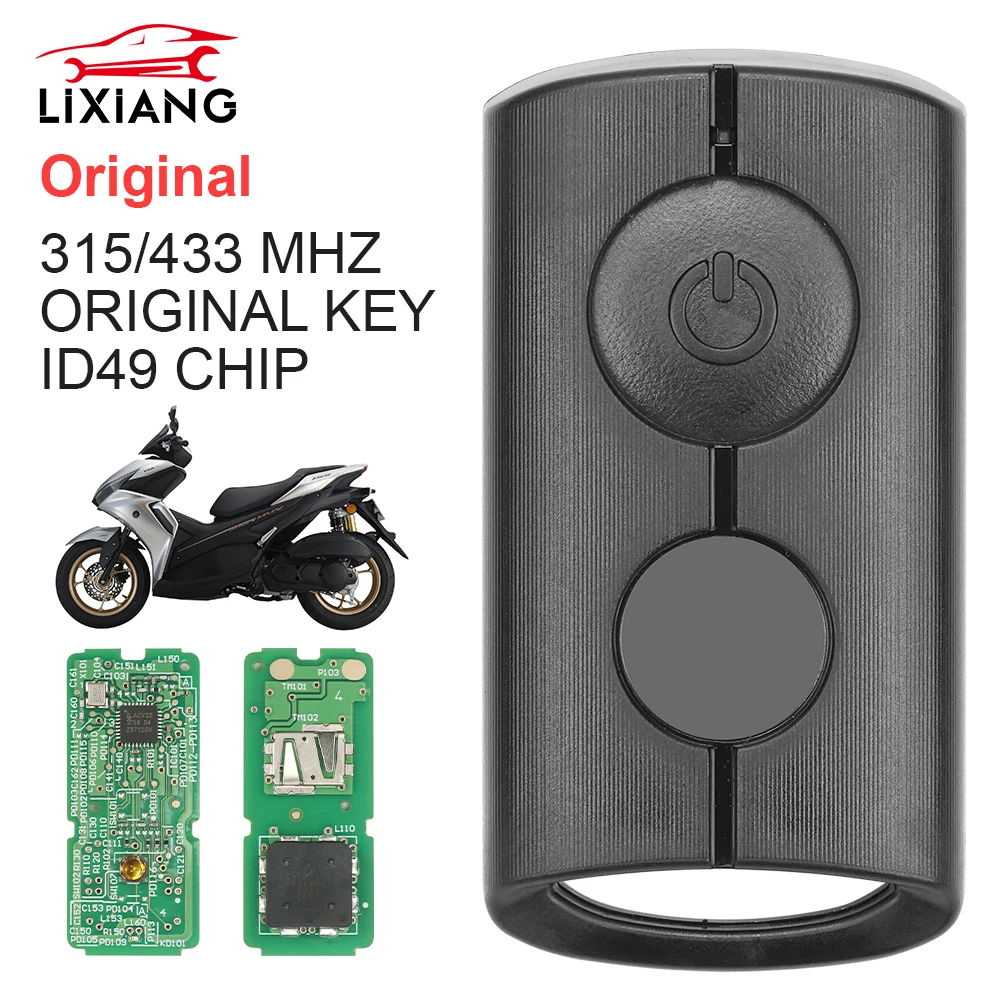 

Оригинальный ключ дистанционного управления для мотоцикла LIXiang World, подходит для YAMAHA XMAX XMAX300 NVX NVX155 AEROX JAUNS QBIX ID49 Chi315/433 МГц