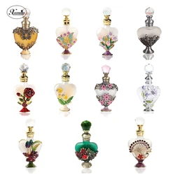 10ml Heart Pecock Rose Flower Metal Perfume Oil Attar Fragrance Refillable Bottle Glass Container Gift Home Wedding Decor