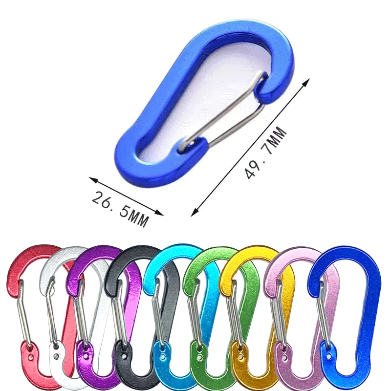 10 Spring Hooks Mountaineering Buckle Small Carabiner Clips Outdoor Camping Multi Tool Fishing Climbing Accessories Spring Clasp