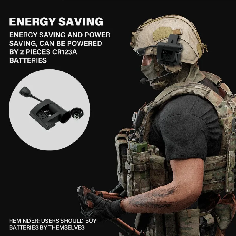 Outdoor Hunting Helmet Light Battery CR123 Mpls Infrared Laser Helmet Light Energy Saving Hunting Helmet Flashlight Accessories - view 6