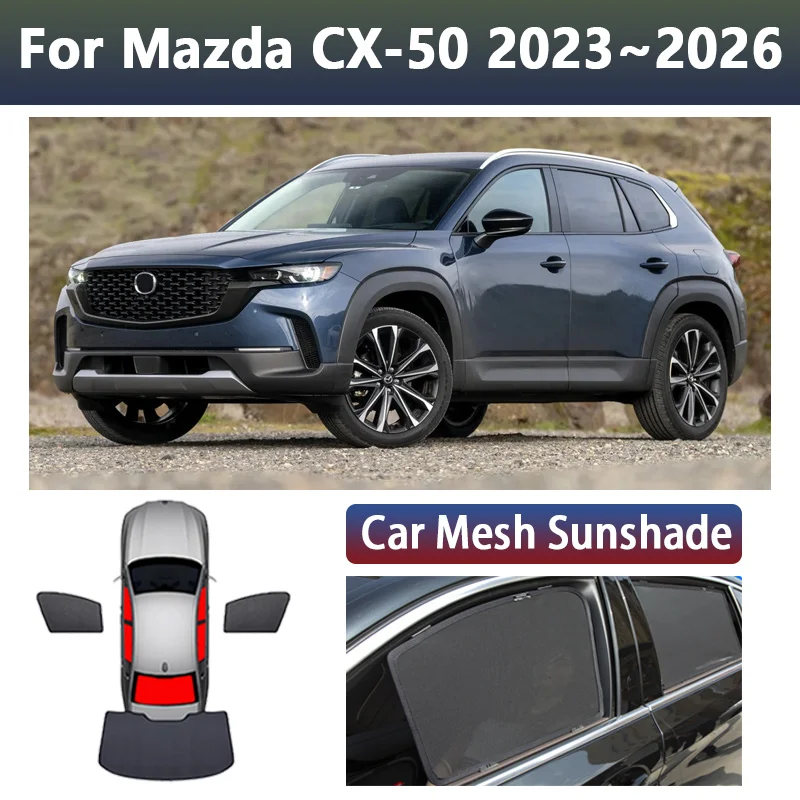 

Car Sun Visor For Mazda CX-50 Accessories 2023 2024 2025 2026 Mesh Magnetic Sunshade Window Privacy Curtain Shading Auto Tools