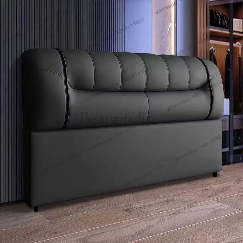 bedside soft bag backrest real cowhide new integrated floor solid wood separate leather bedside