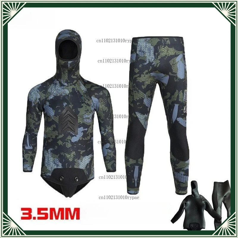 3.5mm CR leather hunting suit - separate camouflage diving suit for men - thick and warm, anti-freezing