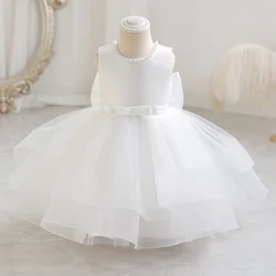 A097 Evening Girls' Dress Summer Sleeveless Mesh Short Princess Fluffy Cake Host Flower Girl Formal Occasion