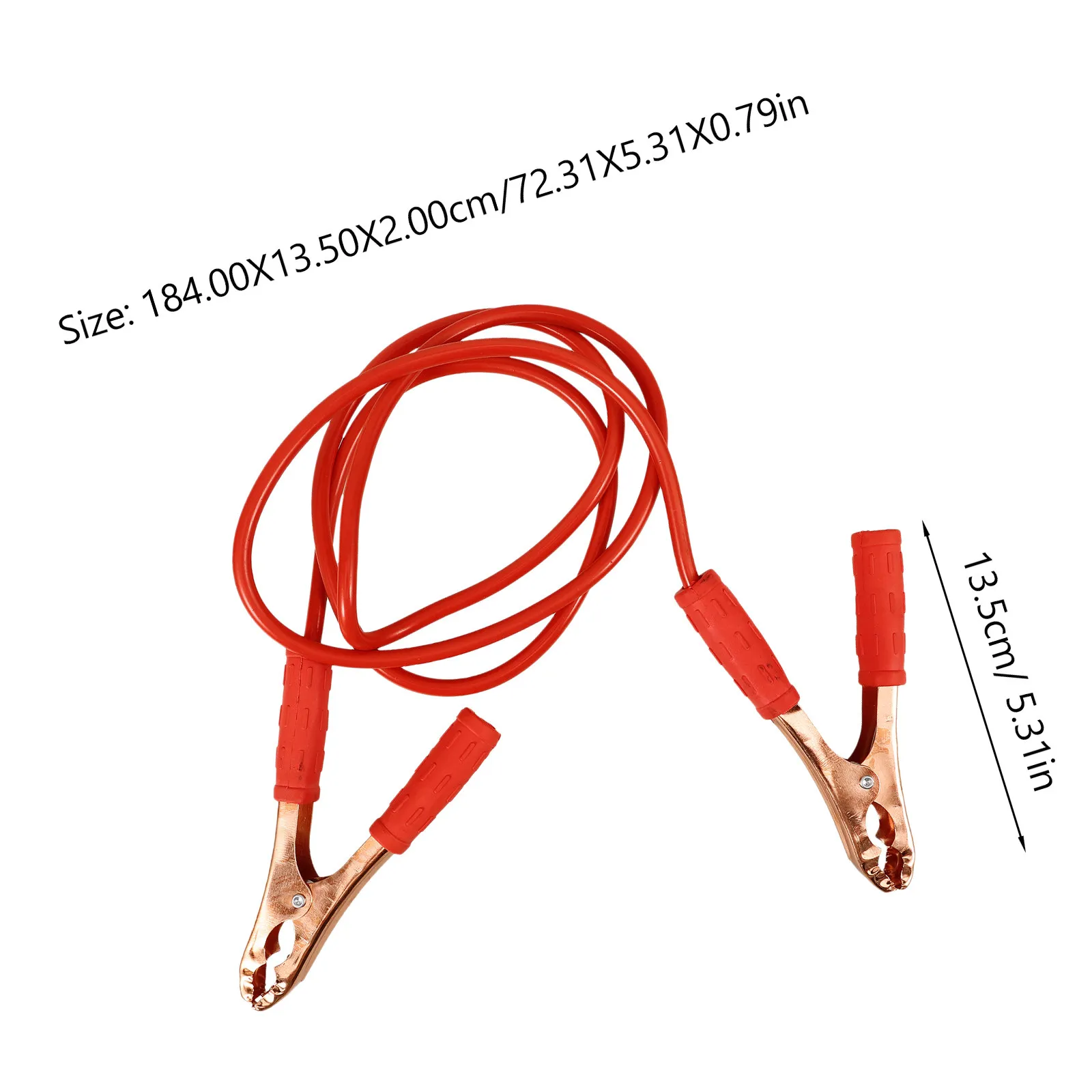 2Pcs Automotive Battery Jumper Cable Copper Rubber Stable Safety Car Jump Starter Clip Portable Clamp Replacement Emergency