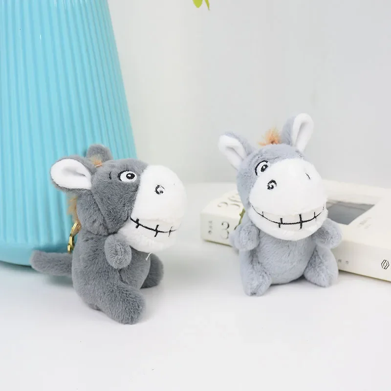 Creative Cartoon Cute Little Donkey Plush Doll Keychain Pendant Personalized Fun Little Donkey Plush Backpack Pendant