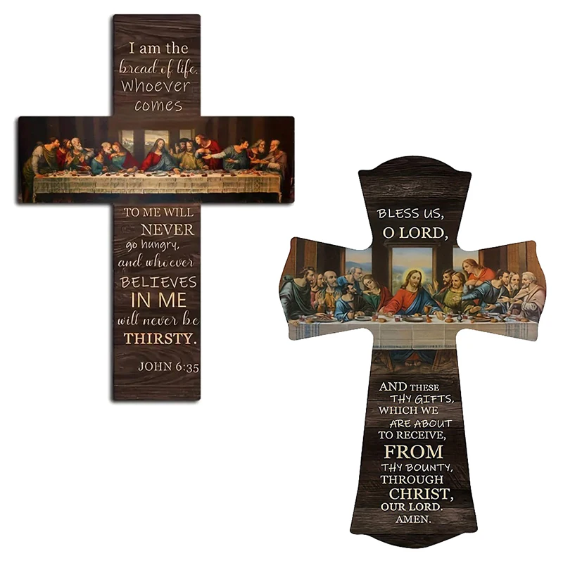 Wandkarte, Bibel, Schrift, Wandbehang, Brot des Lebens, letzte Abendmahl-Szene, Holzschild, Kreuz, Wandkunst, Plakette, Heimdekoration, Anhänger