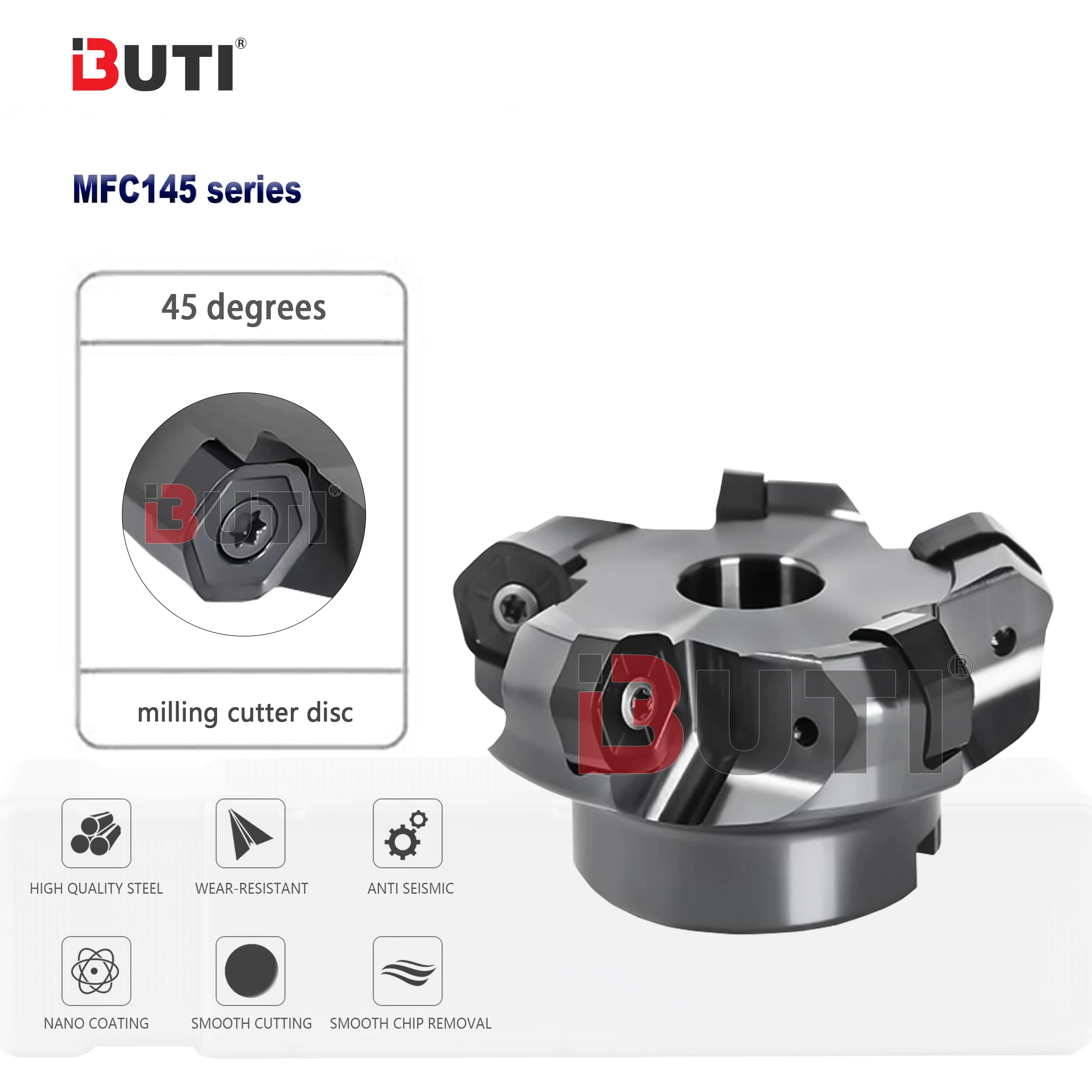 

MFC145 050R04A22 HN07 Двустороннее фрезерное лезвие с двенадцатью кромками Обрабатывающий центр Фрезерный станок 45-градусный плоский фрезерный диск