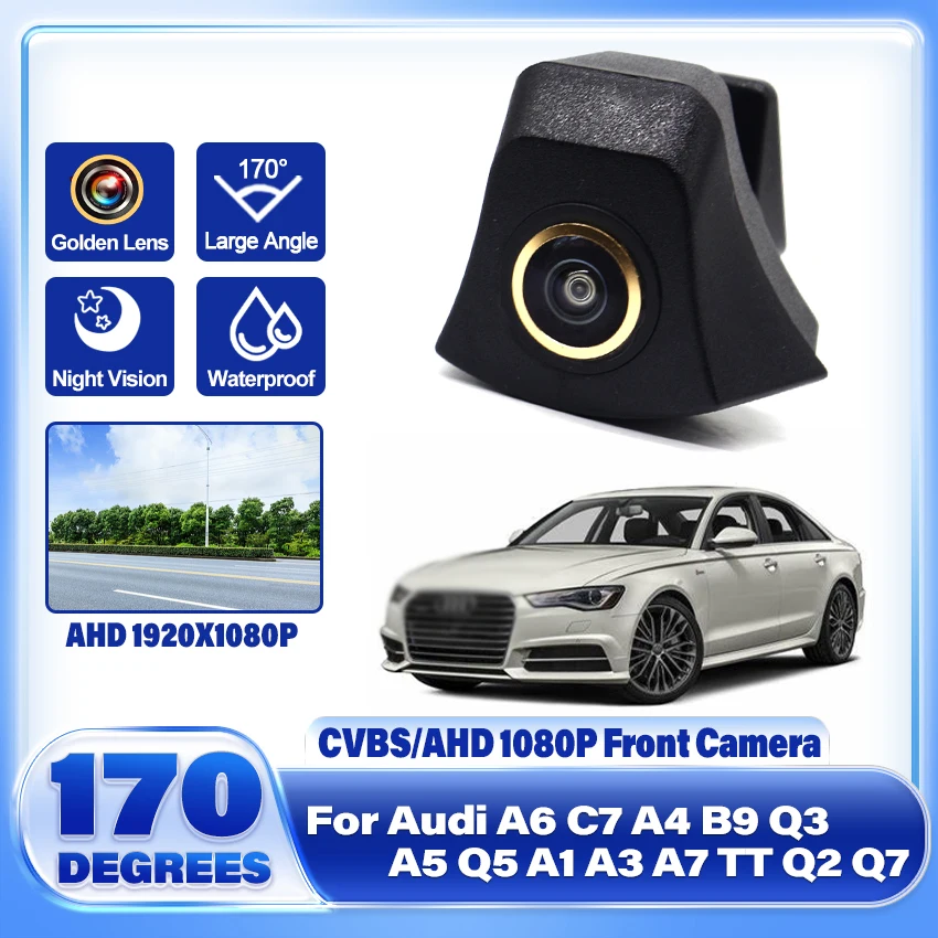 Waterproof HD CCD Night Vision Fisheye Lens Car Logo AHD 1080P Front View Camera For Audi A6 C7 A4 B9 Q3 A5 Q5 A1 A3 A7 TT Q2 Q7 