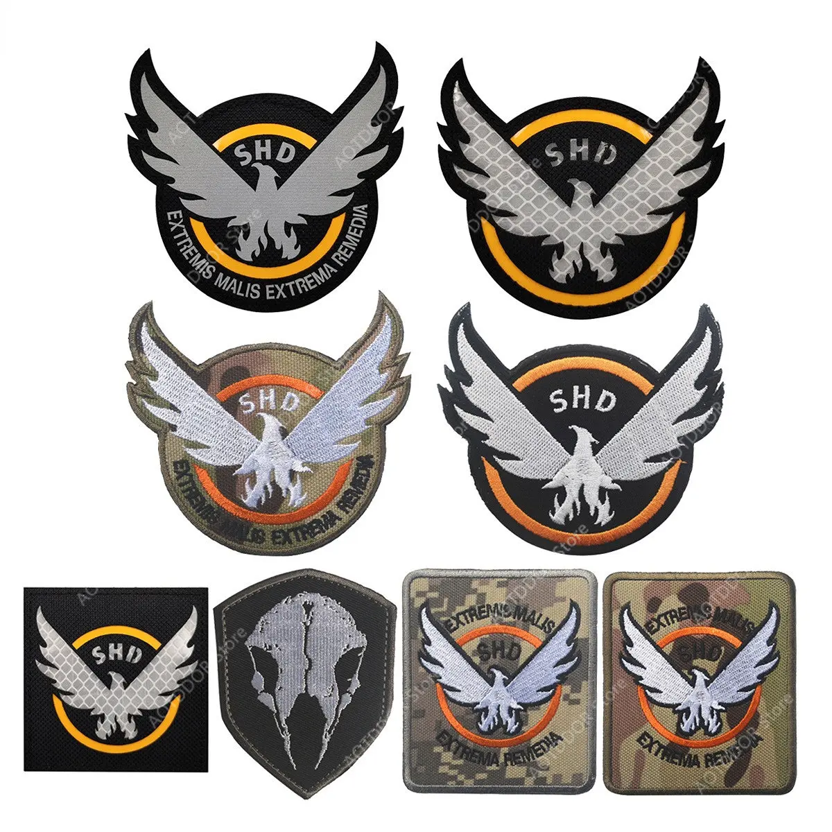 Game Airsoft Cosplay PVC Patch Division SHD Wings Out Badge Military Armband Tactical Rubber Badges Embroidered reflective patch