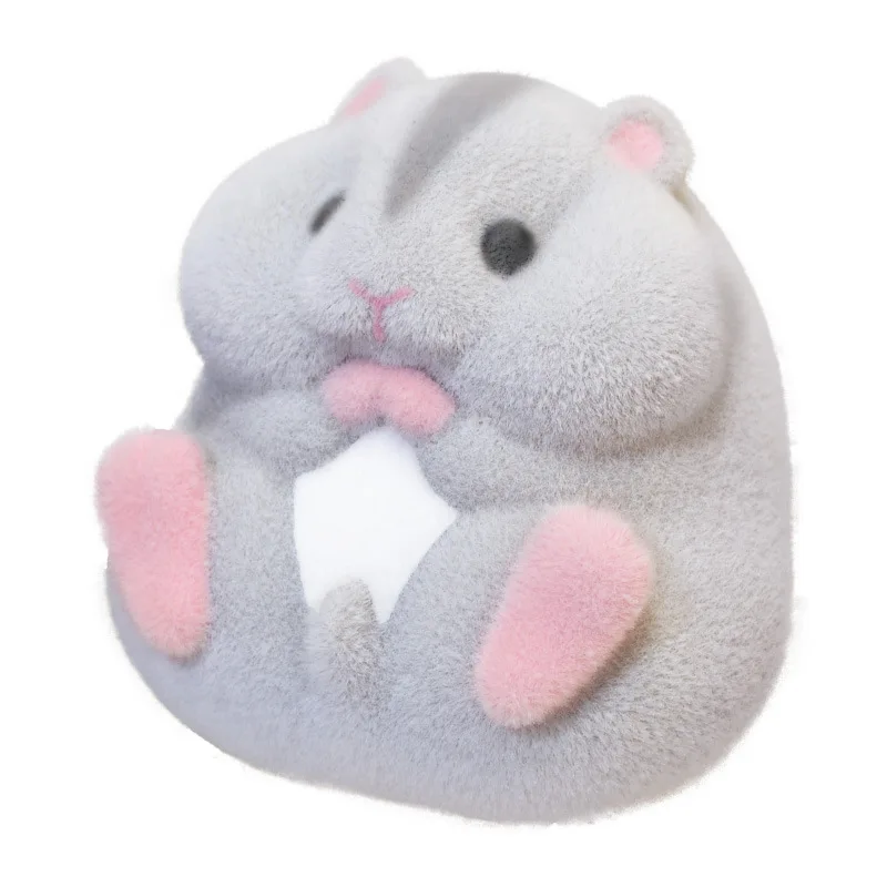 Original Genuine Capsule Toys Cute Kawaii Fatty Milky Soft Hamster Flocking Plush Dolls Squeeze Stress Relief Gashapon Toys