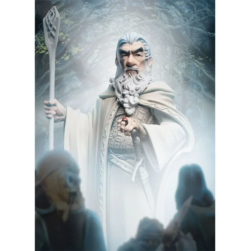 

Original The Lord of The Rings Q Version Anime Figure White Robe Wizard Gandalf Statue Model Toy