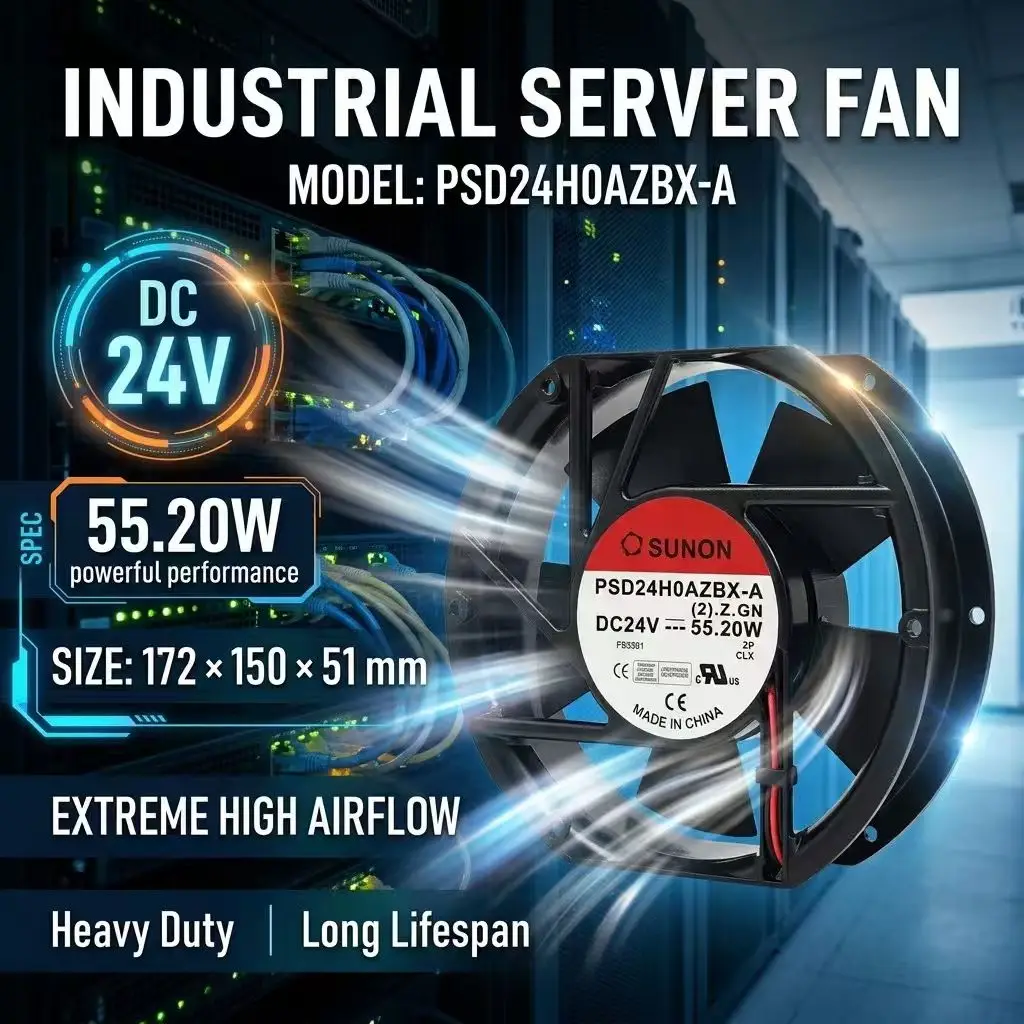 For SUNON PSD24H0AZBX-A DC 24V 55.20W 17251 172x150x51mm 4-Pin PWM Dual Ball Bearing Violent Welder Server Inverter Case Fans