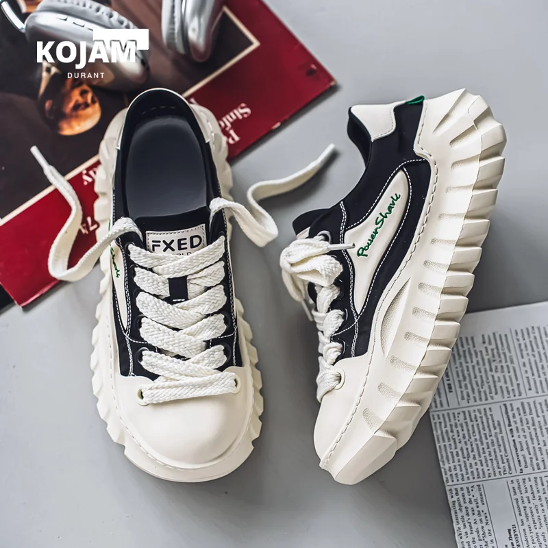 

Spring 2025 Men's Casual oes Breathable Leather And Cloth Patchwork Thi Bot Old Dad oes Comfortable Sports Sneakers