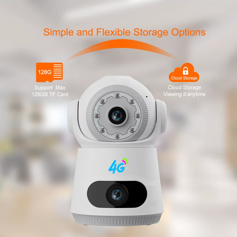 Dual Lens 6MP HD WiFi 4G PTZ Camera Indoor Home Security Baby Monitor with Night Vision Two-Way Audio