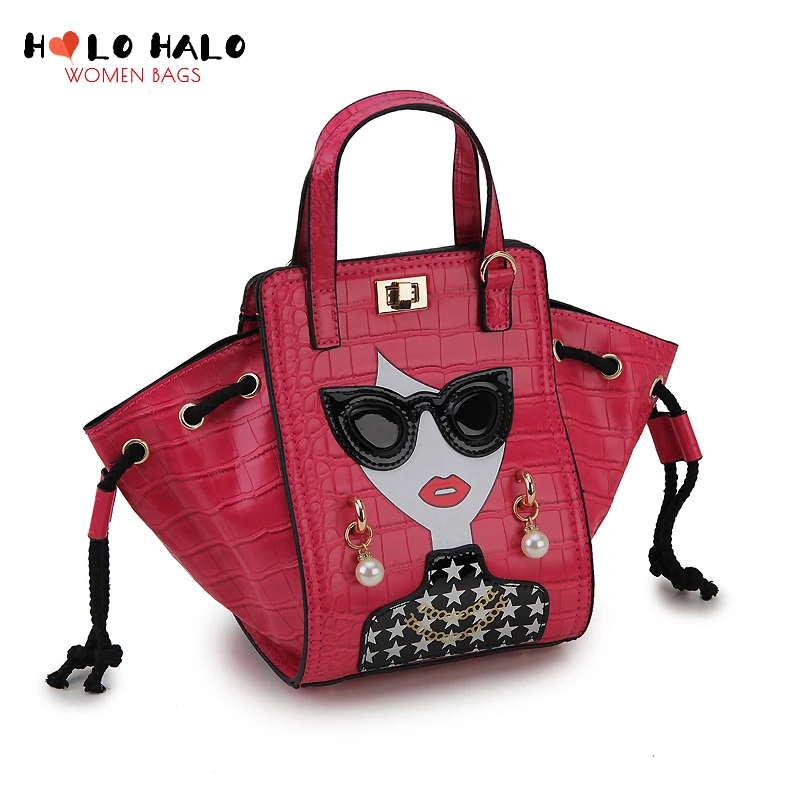 Fashion Lady Face Crossbody Bag for Women Novelty Purses and Handbags Designer Shoulder Bag Party Clutch Bat Bag Casual Totes