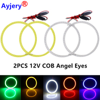 2PCS 12V Cob Led Ring 40mm 50mm 60mm 70mm 80mm 90mm 95mm 100mm 130mm 140mm Car Led Fog Light Motorcycle Daytime Running Light