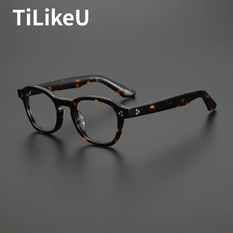 

Vintage Handmade Acetate Square Eyeglass Frames Brand Designer Men Women Prescription Optical Blue Light Glasses Frame Spectacle