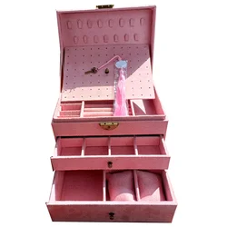 Fashion Design  Real Velvet Exquisite Earrings Holder  Bracelet And Necklace Storage Box