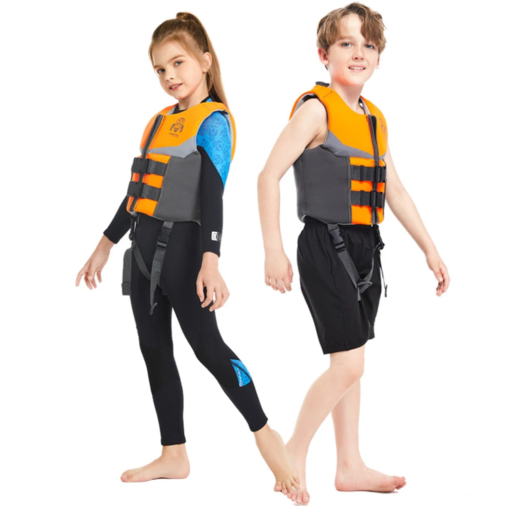 Chaleco de flotabilidad de neopreno para niños, chaleco salvavidas de natación profesional, ligero portátil, chaqueta de seguridad para rafting,