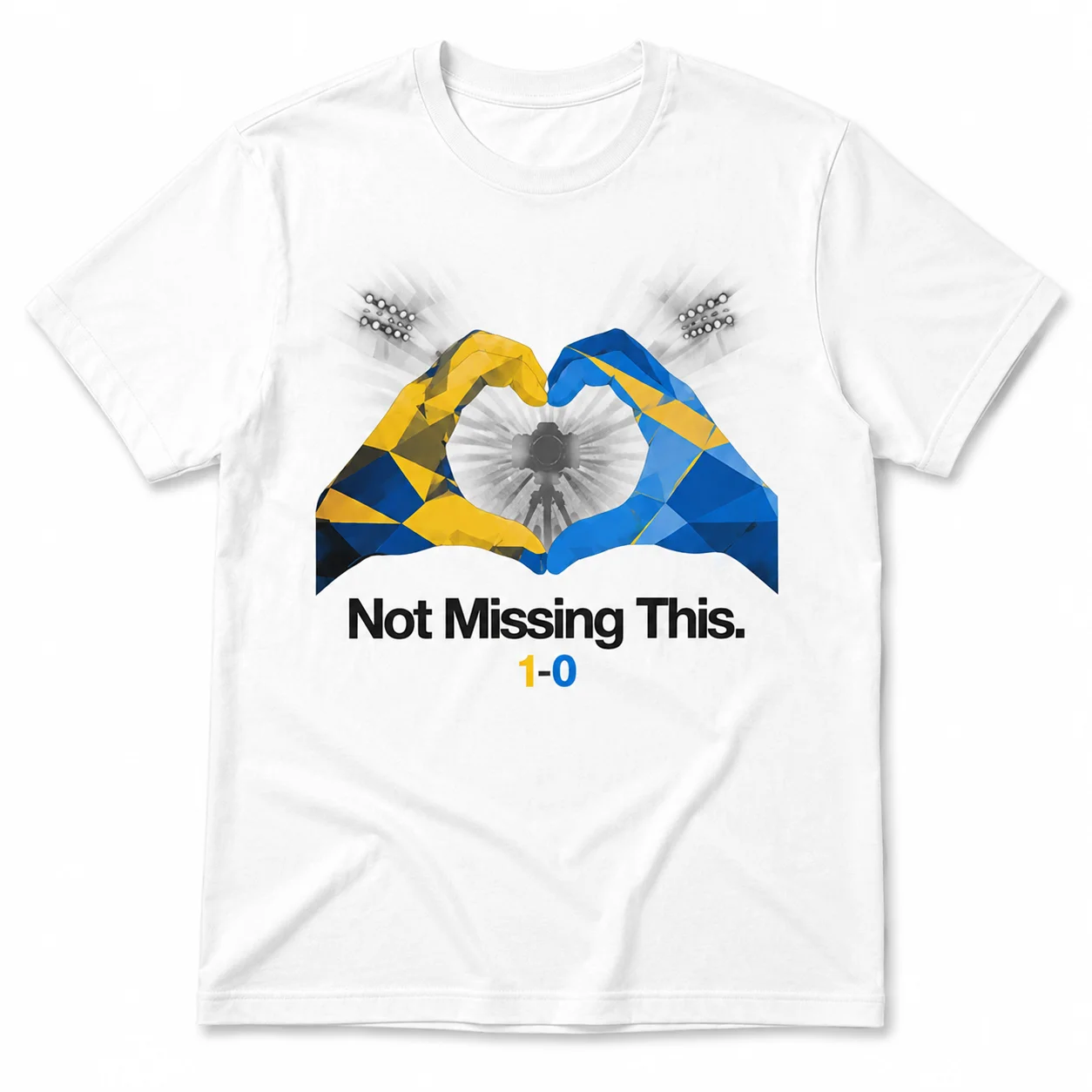 Men T Shirt Not Missing This Football Graphic Flag Heart Hands Print Short Sleeve Summer Match Day
