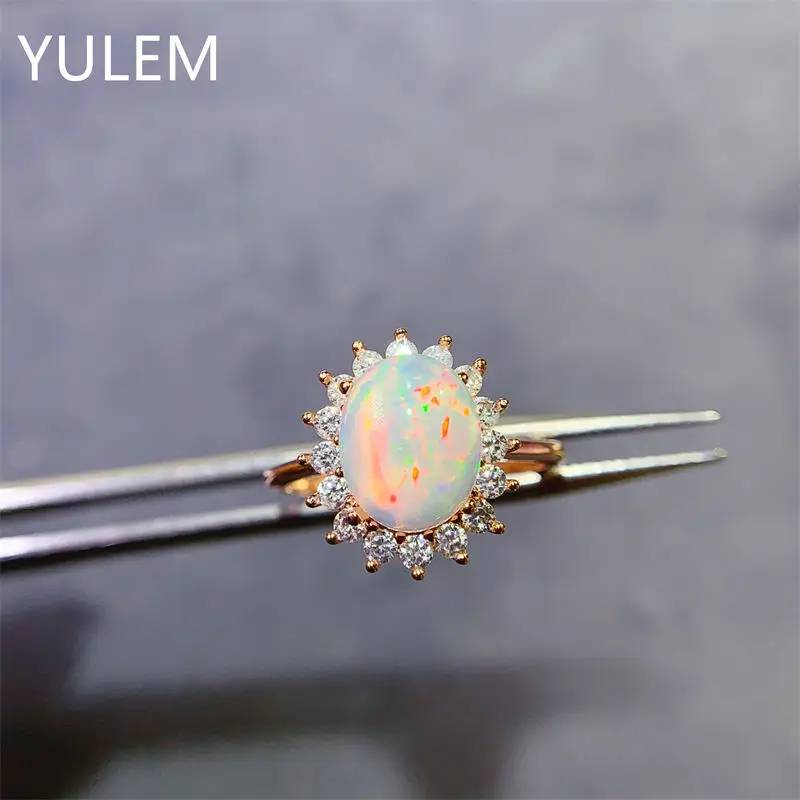 

925 Silver Ring with Natural Opal Opulent Romantic Designer Creation for Ladies To Wear