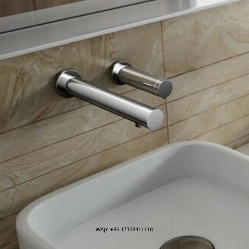 Bathroom Infrared Hot and Cold Basin Faucet Motion Contactless Hand Wash Auto Sensor Faucet with Automatic Soap Dispenser