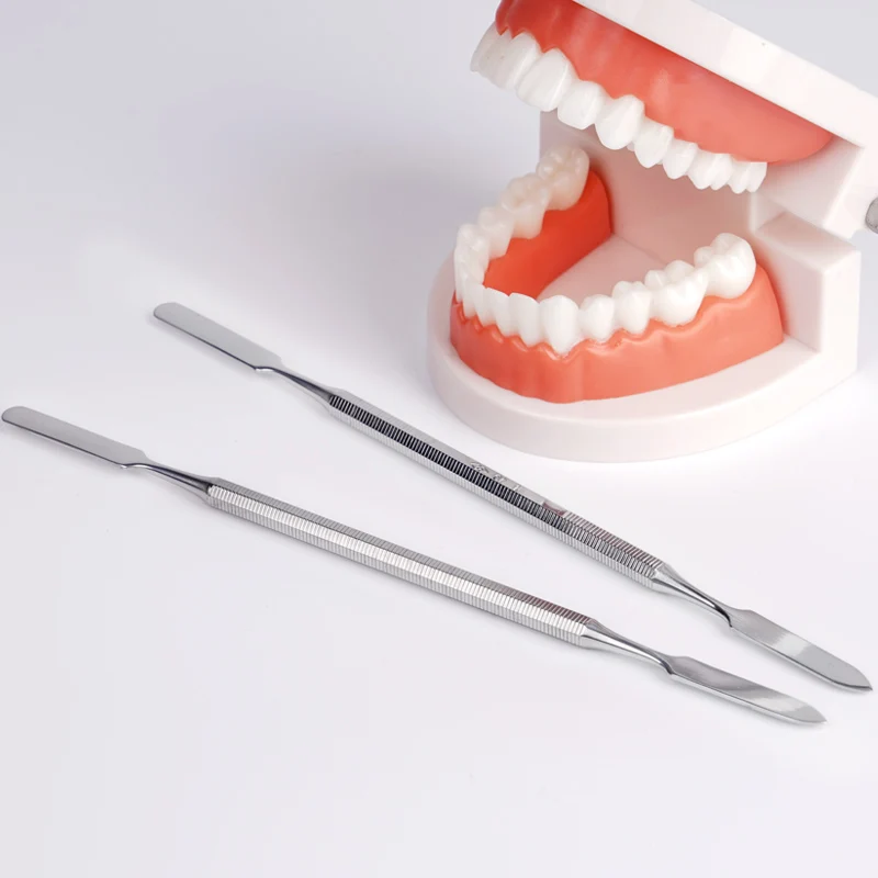 

2 шт., шпатель для смешивания из нержавеющей стали, стоматологический нож для смешивания, стержень для реставрации зубов, инструменты для дизайна ногтей, палочка для смешивания макияжа