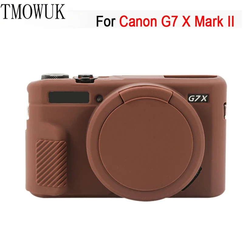 

For Canon PowerShot G7 X Mark II / G7X II / G7X2 High Quality Soft Silicone Case Camera Protective Shell with Lens Cover