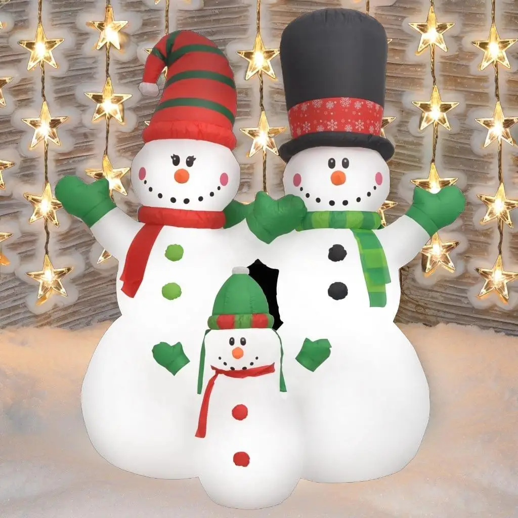 

8ft Inflatable Snowman Family with Lights - Holiday Outdoor Decor