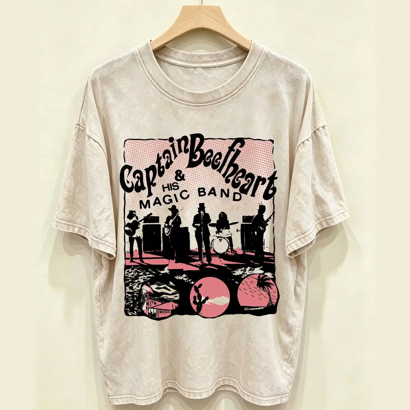 washed T Shirt Captain Beefheart And His Magic Band Classic White S 5XL BY1711 long sleeves vintage Washed Soft