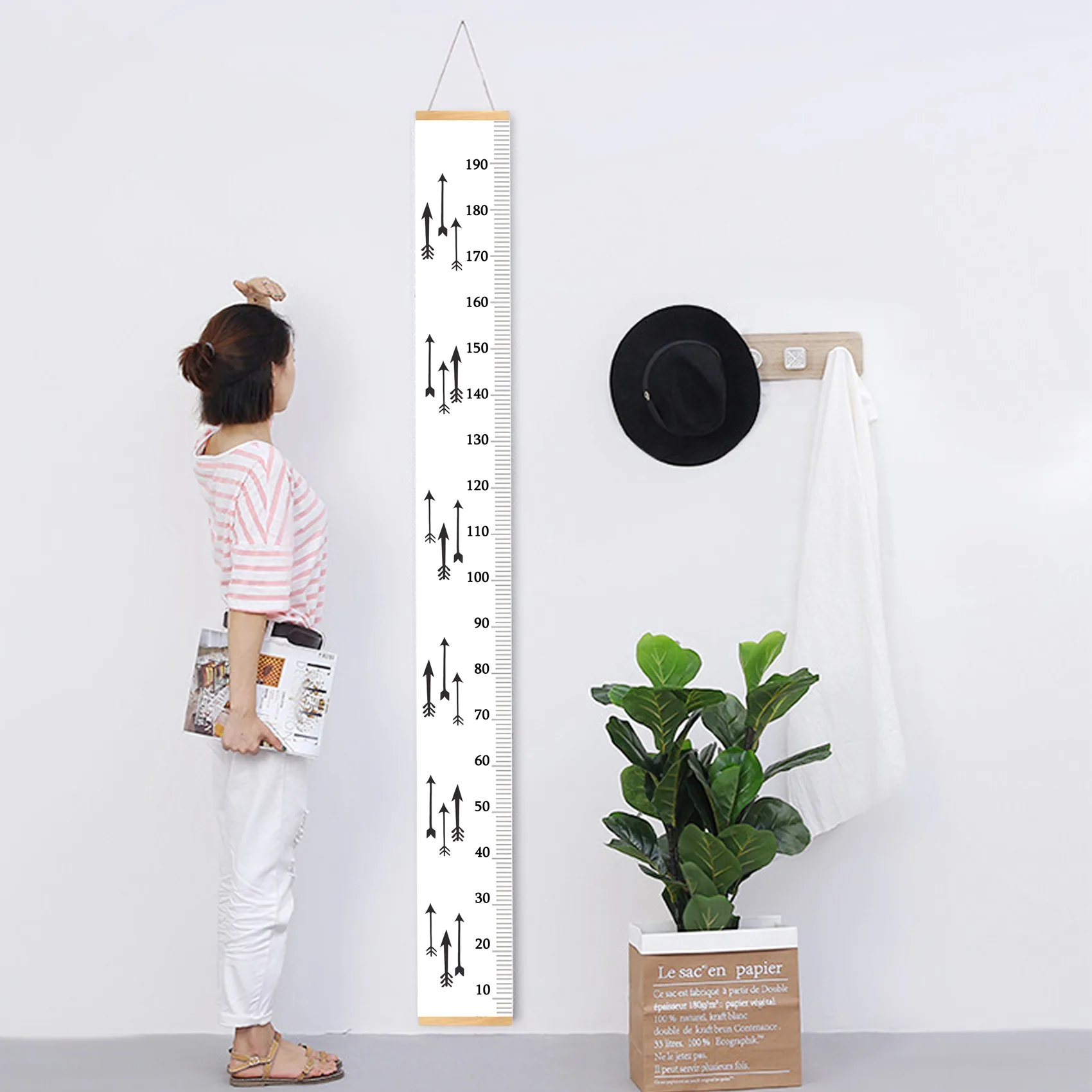 ABXE-Children Kids Growth Chart Height Ruler Wall Sticker Ruler Growth Chart Wall Decal Height Measurement Sticker Decorative Gi