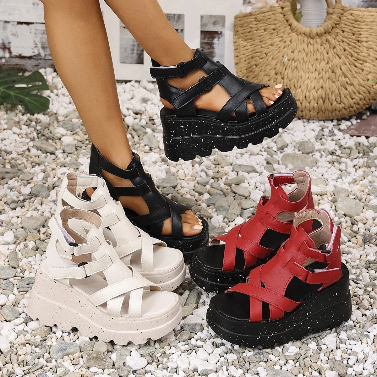 

Women's Sandals Fashion Wedges Platform Sandals Gladiator High Heels Sandals Summer Open-toe Women Casual Sandal Sandalias Mujer