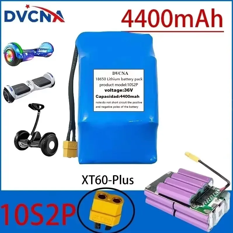 New 10S2P 36V 4400mAh Lithium Battery Pack, Electric Balance Car Torsion Car 36V Battery 42V 4.4Ah Universal Battery+charger