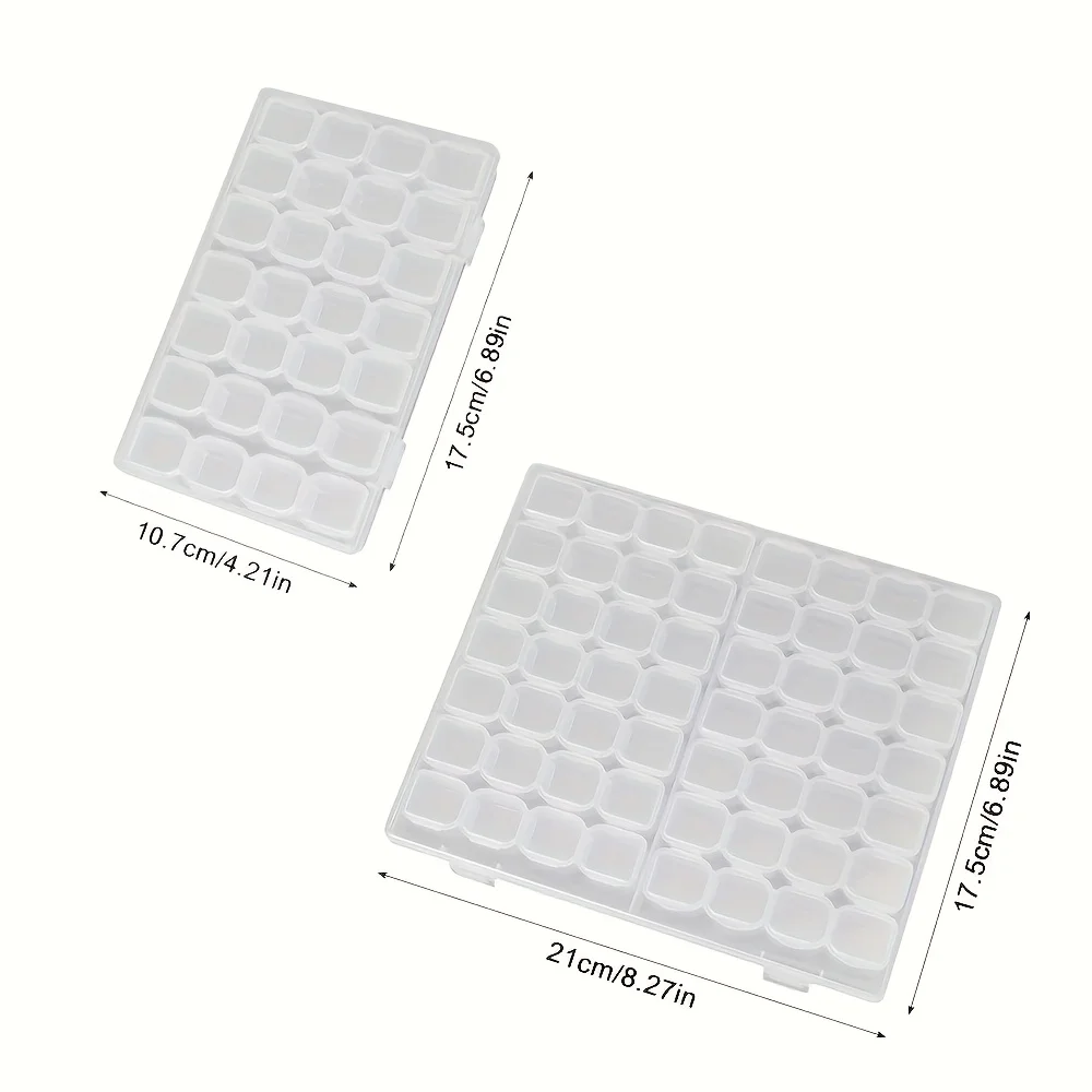 صندوق مجوهرات شفاف مع 28/56 حجرة لتخزين الأقراط والخرز والحرف اليدوية والقلائد والأساور والحرف اليدوية #3