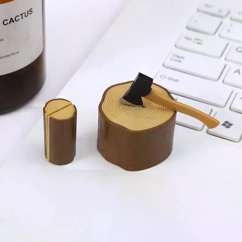 1/12 دمية محاكاة الفأس حصة خشبية نموذج دمية مصغرة مزرعة الديكور اللعب دمى منزل المشهد الصغير صور الدعائم