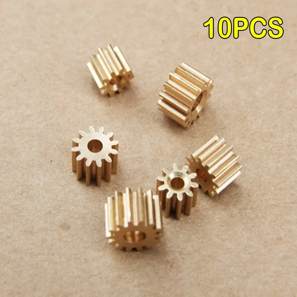 10PCS 0.4 Modulus Micro Copper Gear 4.4mm 9T for 1MM Shaft Diameter Spindle Motor Teeth Axis Gears Metal Brass for Robot Toys