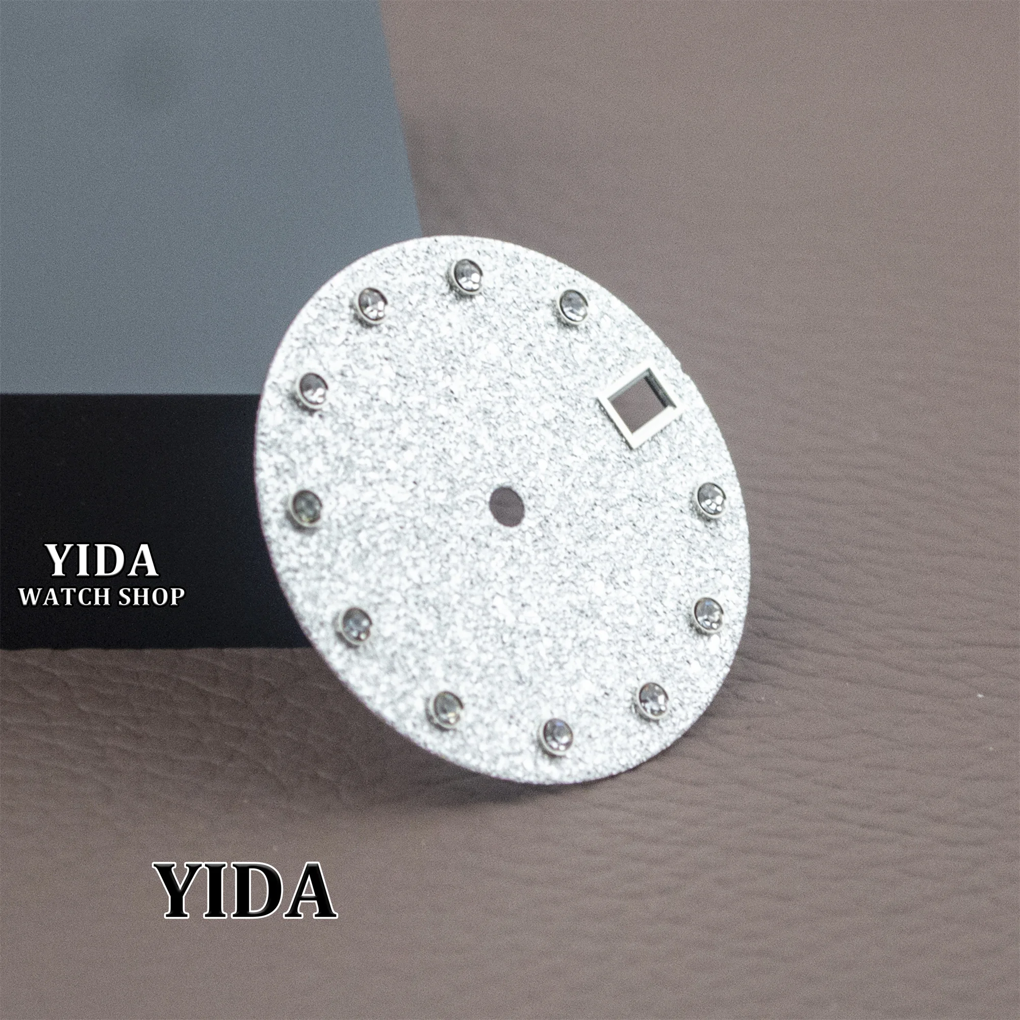 28.5mm não-luminoso diamantes dial relógio rosto masculino nh35 dial para nh35 movimento automático modificado relógio acessórios ferramentas de reparo