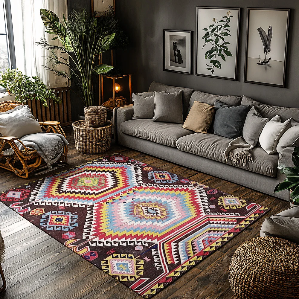 

Коврик в стиле бохо, нескользящий винтажный персидский ковер, декор для гостиной, турецкий ковер, современный напольный коврик, домашний декор, прихожая в фермерском доме