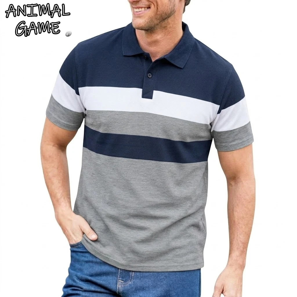 Luxuriöses Casual-Polohemd für Herren, Sommer-Marken-T-Shirts, Kurzarm-Hemden mit Knopfleiste, Atmungsaktive Business-Hemden