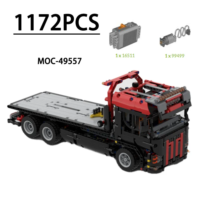 

MOC-49557 Модель грузовика-платформы из строительных блоков, 1172 детали, развивающая игрушка для детей, подарок на день рождения, Рождество, Новый год