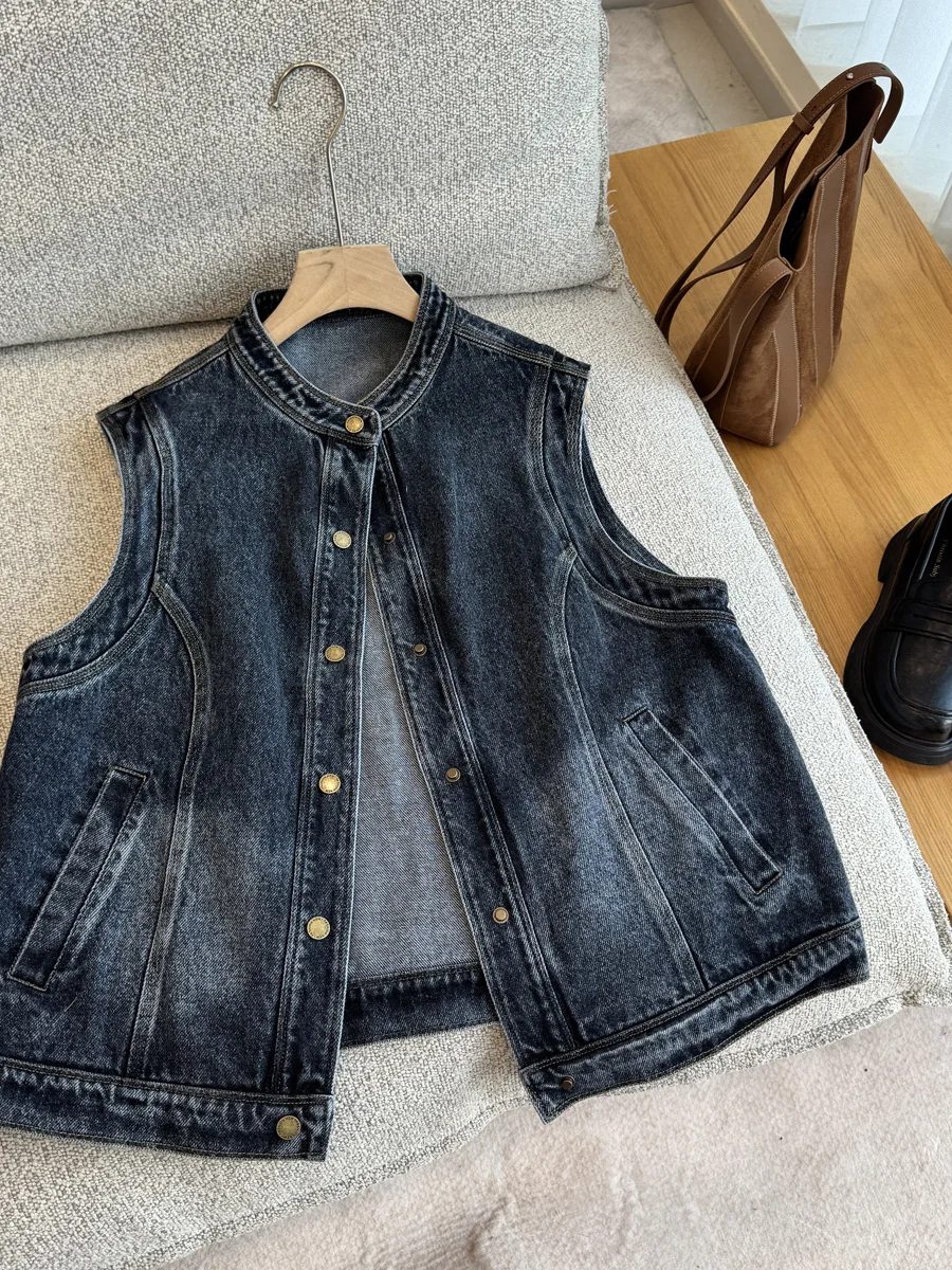 

Женская свободная майка-жилет больших размеров (до 300 фунтов), повседневная, универсальная, осенняя, в корейском стиле