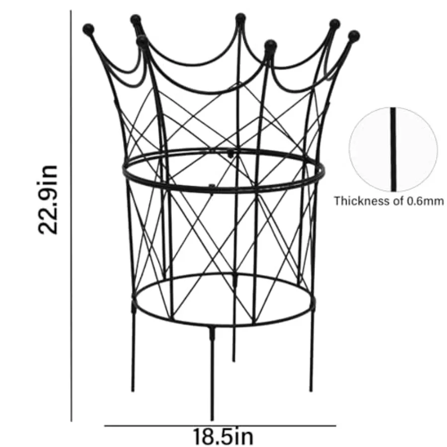 Outdoor Peony Supports, Galvanized Steel, Black, 18.5 × 22.9in Dahlia Stakes With Elegant Design And Rust-Resistant Durability