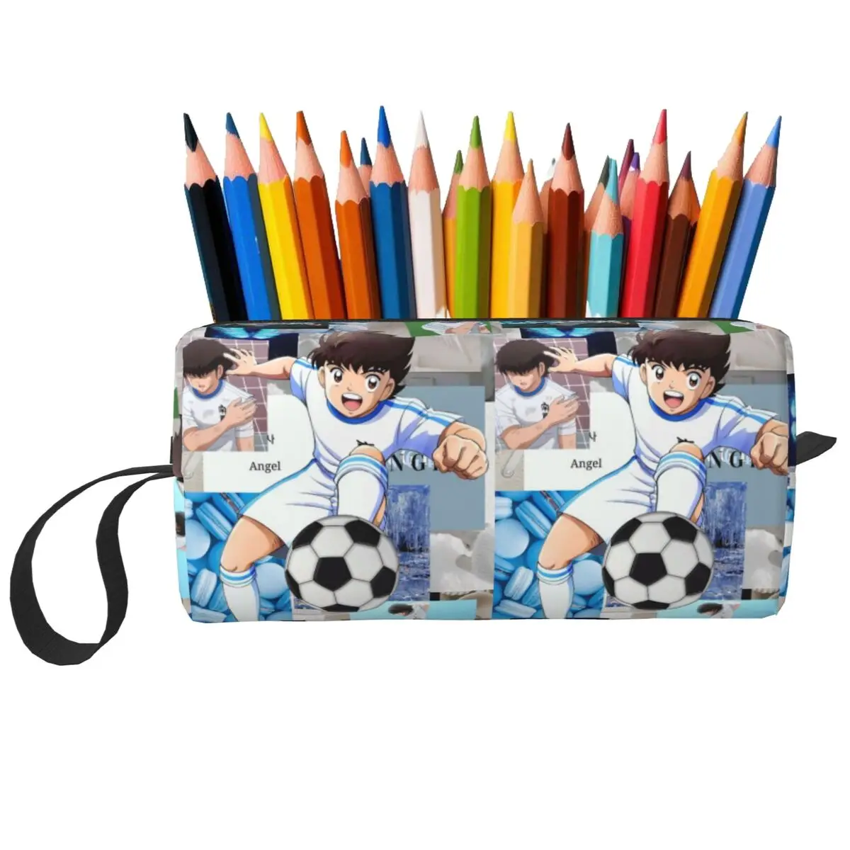 Estuche para lápices Ozora Oliver Atom Capitan Tsubasa para estudiantes, caja para bolígrafos, bolsa para lápices, suministros de papelería, bolsa organizadora para mujer