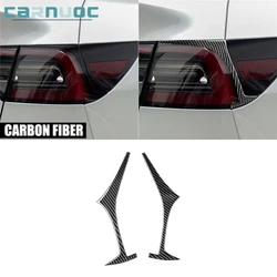 Car Styling Interior Accessories Black Red Carbon Fiber Rear Tail Lamp Headlight Eyebrow Stickers For Tesla Model 3 Y 2017-2022